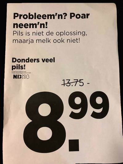 Winterswijkse super prijst bier aan met 'Probleem'n? Poar neem'n!'