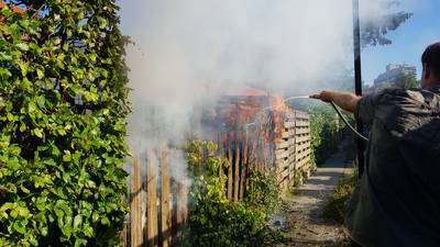 Schuur en schutting branden af in Wageningen