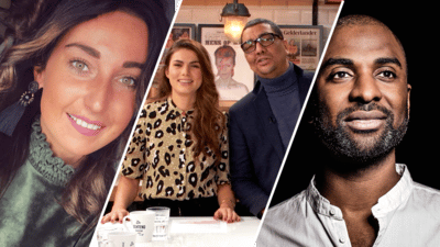 Zanger Dwight Dissels en woordvoerder VVN Ilona Hultermans te gast in De Ochtend Show to Go