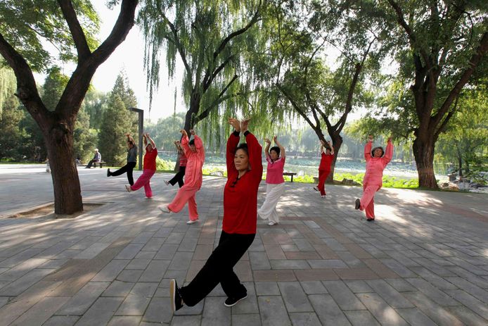 Exercices dans un parc de Pékin