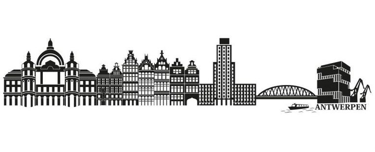 De Antwerpse skyline en andere stickers om je muur in een wip te pimpen ...