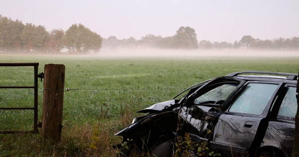 Auto knalt tegen boom in Reutum, bestuurder gewond naar ziekenhuis - Tubantia