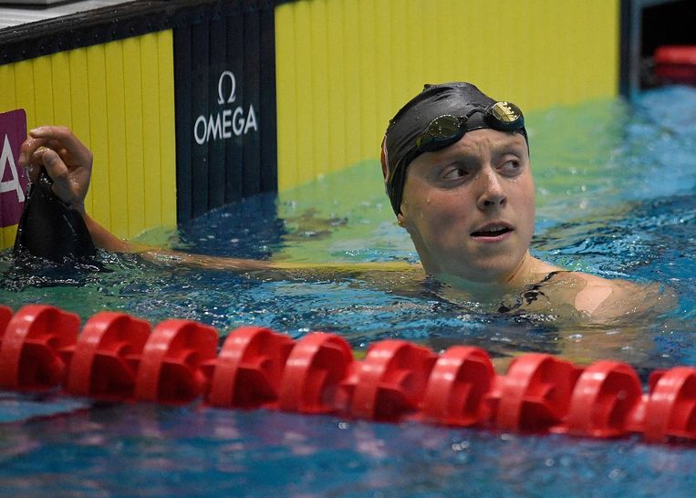 Katie Ledecky zwemt, daags na wereldrecord, tweede tijd ...