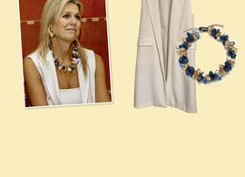Koningin Máxima gaat mouwloos met een superleuke ketting 