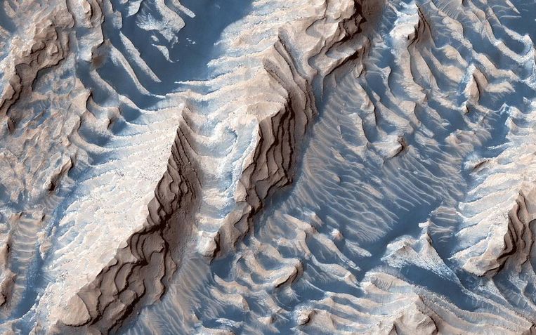 Danielson-krater op Mars.