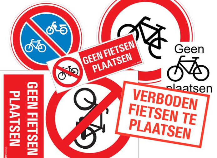 Mag je zelf een sticker verboden fietsen te plaatsen op