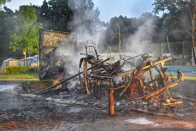 Camper op camping in Soerendonk verwoest door brand