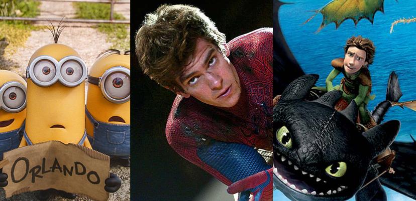 Minions, The Amazing Spider-Man, How to train your Dragon