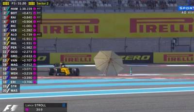 LIVE: Wind blaast parasol baan op, Räikkönen snelste