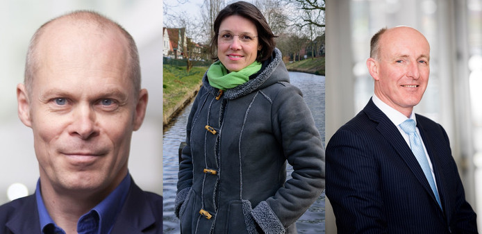 Cees van Eijk (GroenLinks), Astrid Janssen (GroenLinks) en Willem-Jan Stegeman (D66).