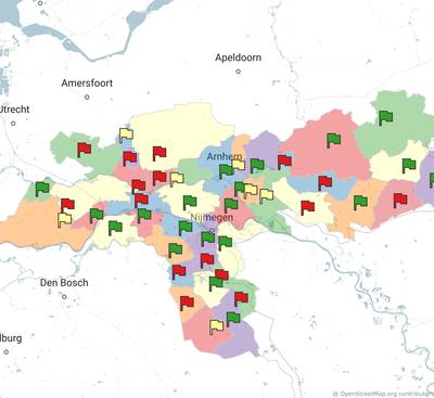 Kijk hier of de regenboogvlag in jouw gemeente werd gehesen