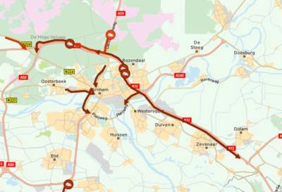 Vertraging op A12 weer voorbij