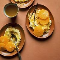 Romige rijstpudding met sinaasappel en oranjebloesem