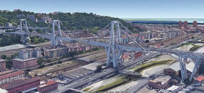 Een 3D-beeld van de brug.