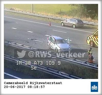 File na ongeval op A73 bij Wijchen