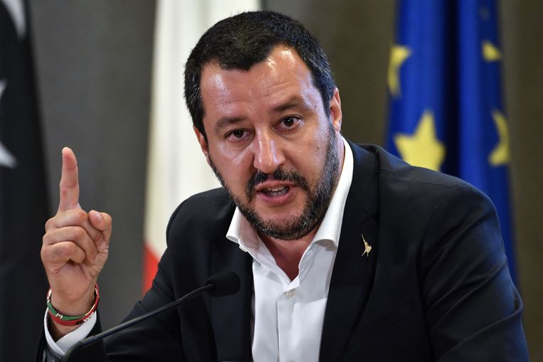 Italiaanse minister van Binnenlandse Zaken Matteo Salvini
