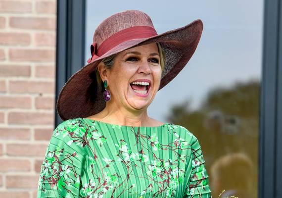 Koningin Máxima verschijnt in een frisse, groene outfit bij streekbezoek in Salland