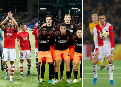 Standen in groepen AZ, Feyenoord en PSV