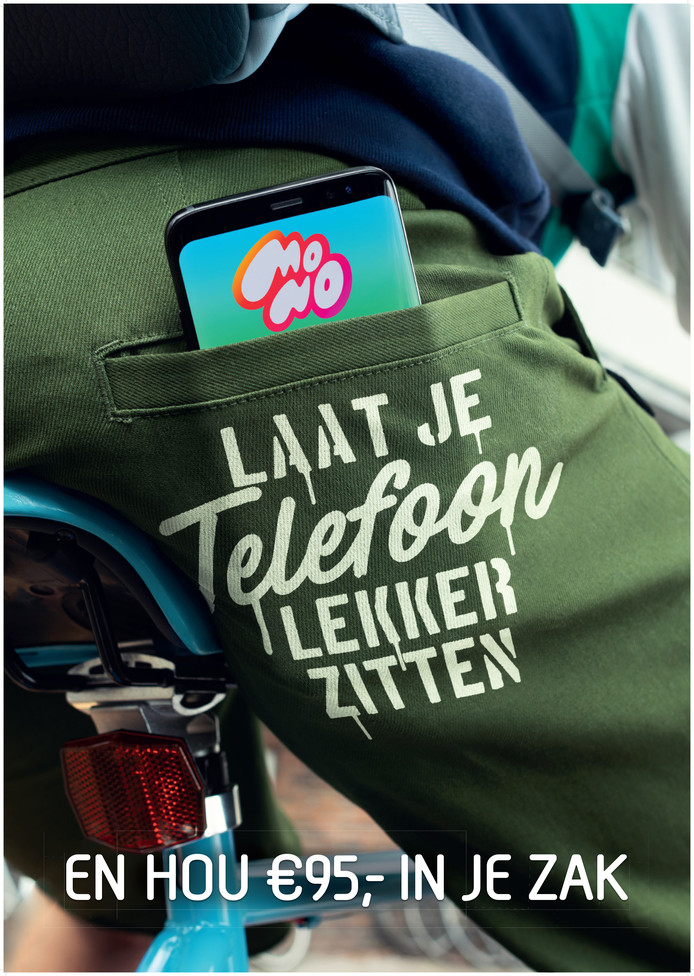 Campagne tegen appen op de fiets. Laat je telefoon lekker zitten.