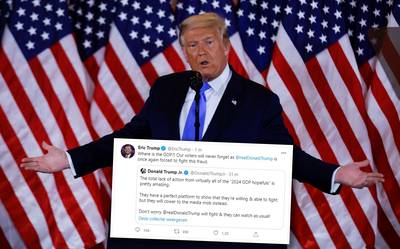Laten Republikeinen Trump vallen? Wanhopige tweets van zijn zonen lijken dat te suggereren