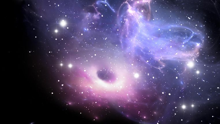 Een zwart gat in een sterrennevel. (illustratiebeeld)