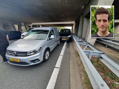 Jeffrey (20) redde automobilist die onwel werd achter het stuur op de A28: ‘Ik heb er geen moment bij stilgestaan’