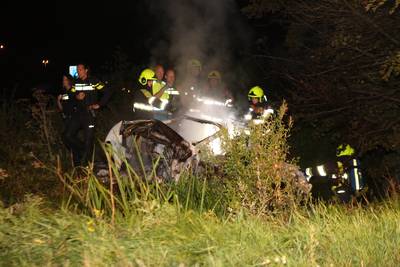 Twee doden bij autocrash in Velddriel; 'auto kwam heel hard van de dijk af rijden'