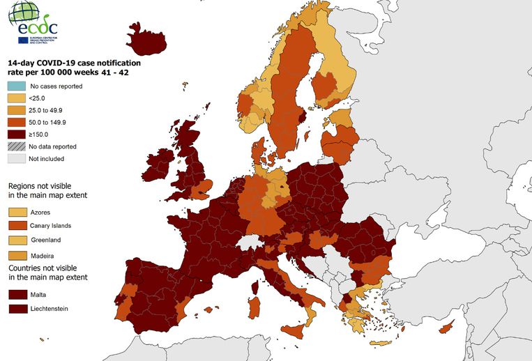 België is sinds dinsdag zwaarst getroffen land van Europa ...