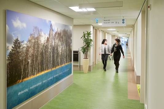 De nieuwe afdeling oncologie van ziekenhuis Bernhoven straalt rust en warmte uit.