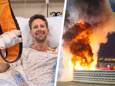 Grosjean reageert vanuit het ziekenhuis op crash: “Zonder de halo had ik jullie nu niet kunnen spreken”