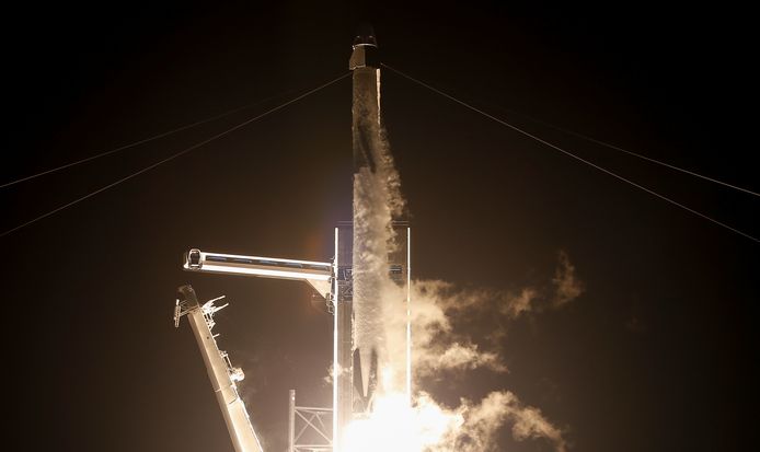 De lancering met een Falcon 9-raket vanaf de Amerikaanse ruimtebasis Cape Canaveral.