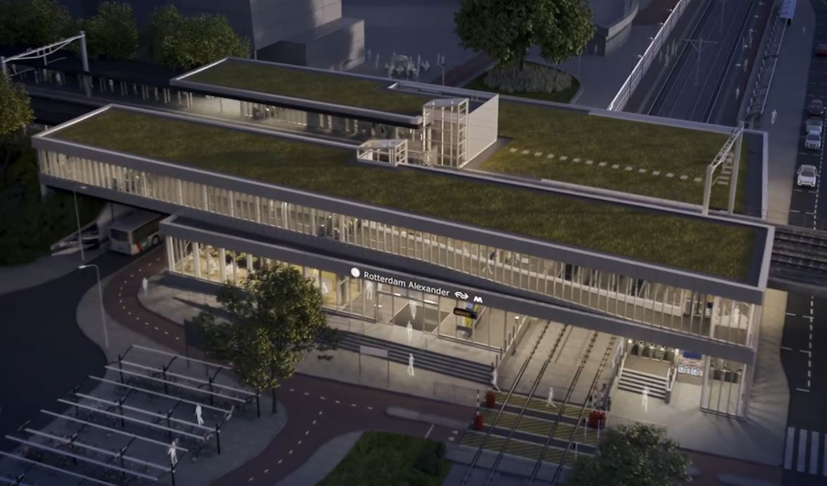 Zo ziet station RotterdamAlexander er volgend jaar uit Foto AD.nl