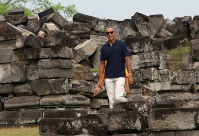 Obama geniet met gezin van bezienswaardigheden Indonesië
