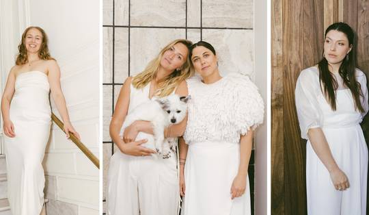 ‘Op het avondfeest heb ik mijn rok gecombineerd met een simpelere top van Zara’: deze bruiden huwden zonder peperduur trouwkleed