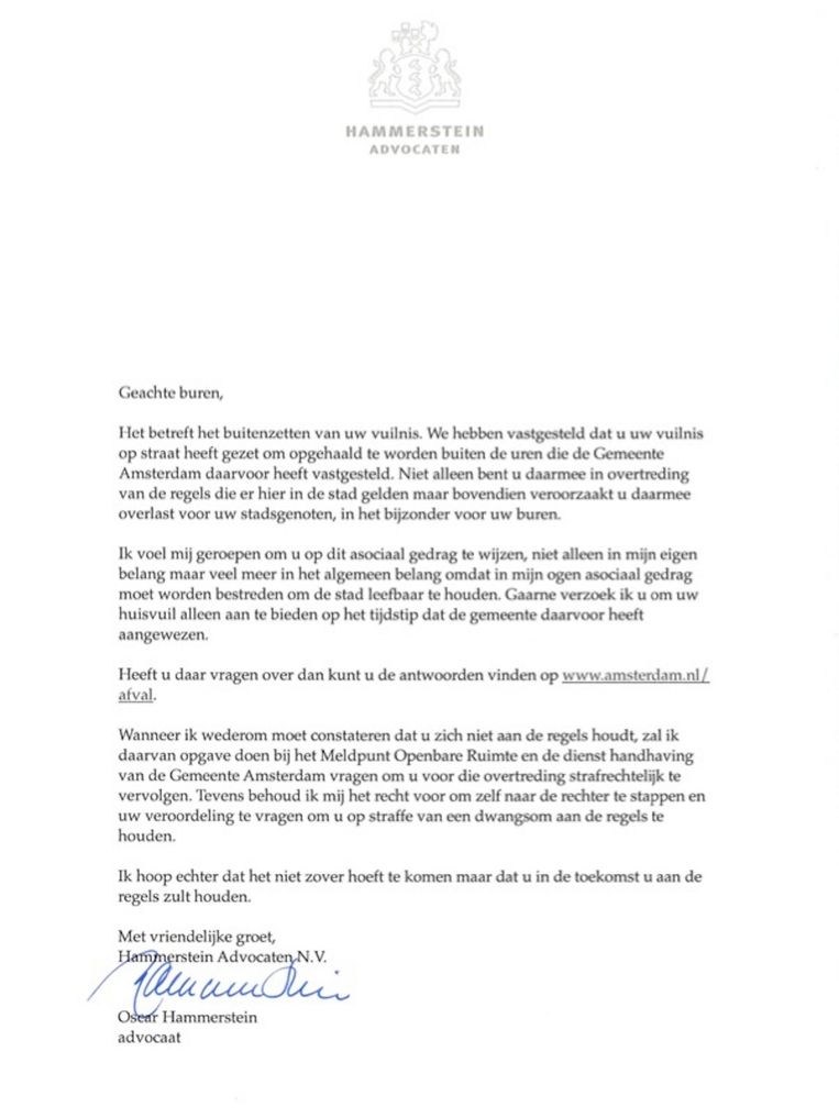 Advocaat Hammerstein voert kruistocht tegen de vuile stad Het Parool