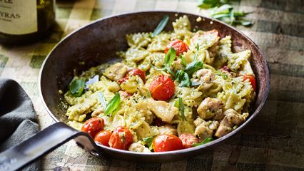 4. Farfalle poulet pesto à la crème