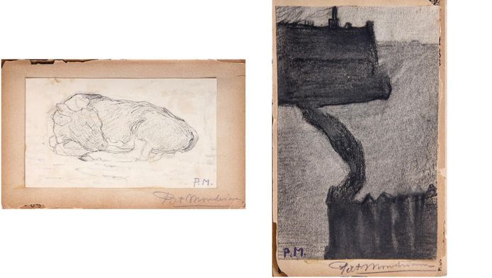 Twee nieuwe tekeningen van Mondriaan onder de hamer | Binnenland | AD.nl