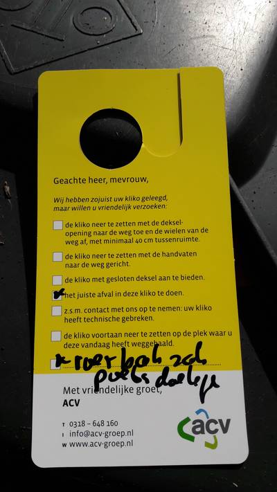 400 keer de boodschap 'U scheidt uw plastic niet goed'