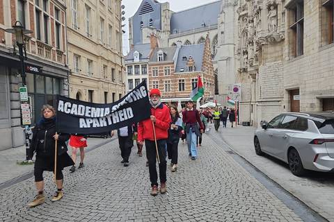 Protest bij start van academiejaar. ©Evert Wouters