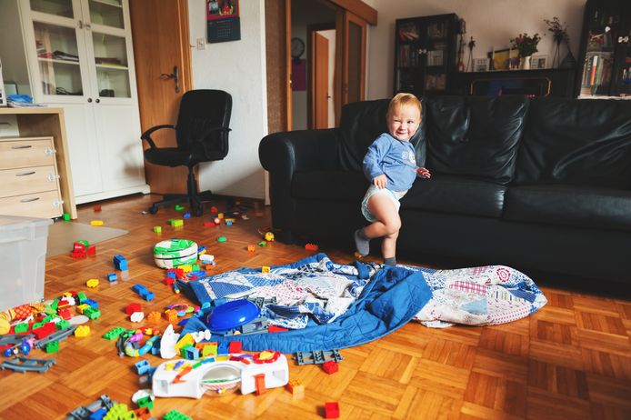 Chronisch kinderspeelgoed in de huiskamer, beter niet, zegt opruimcoach Saskia.