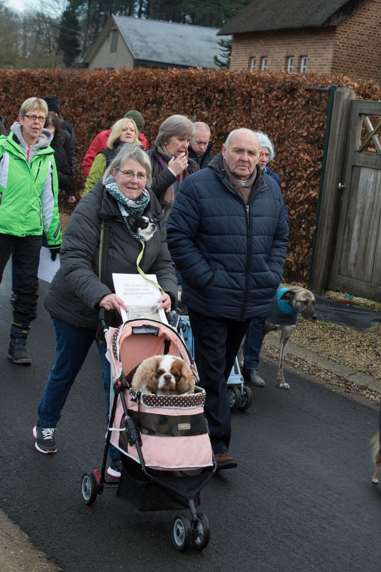 Heel wat actievoerders hadden hun hondje mee.