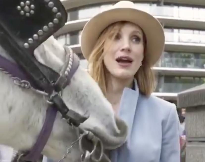 Jessica Chastain en paard