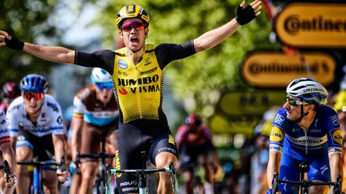 Beteuterder dan Elia Viviani zagen we een renner nooit kijken