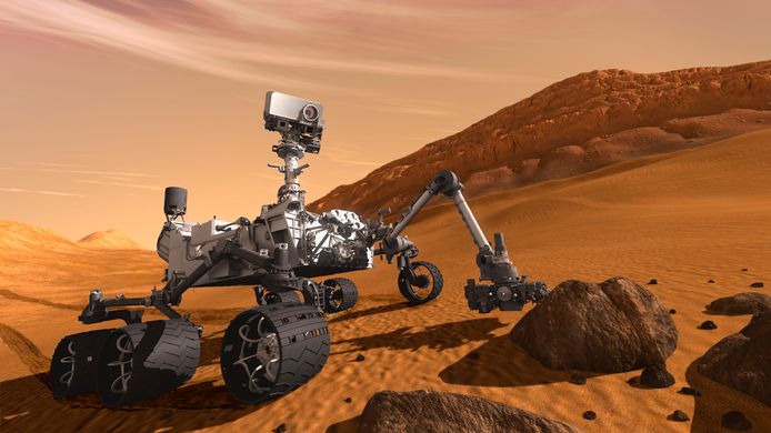 Foto ter illustratie: Artist concept van NASA's Mars Science Laboratory Curiosity Rover.