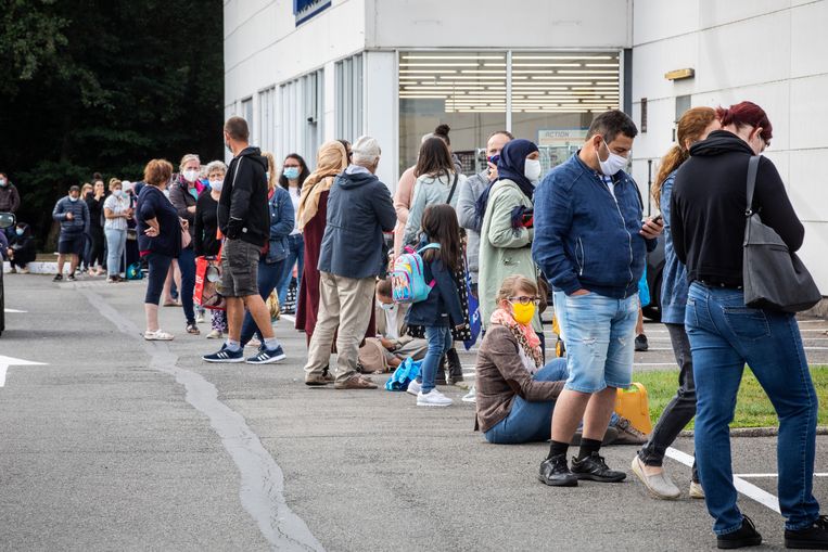 Aanschuiven in Hasselt.