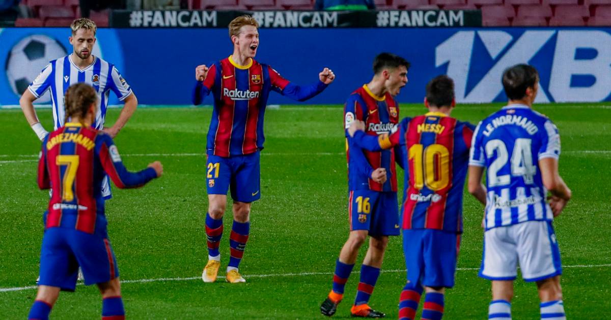Opsteker voor Koeman: De Jong bezorgt Barça zege op koploper Real Sociedad - De Gelderlander