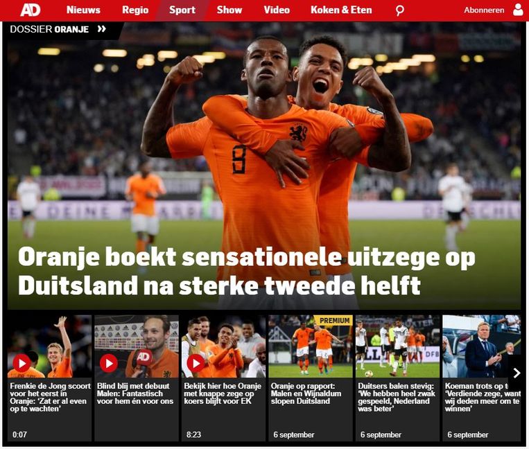 Nederlandse pers lyrisch na nieuw exploot tegen Duitsland ...