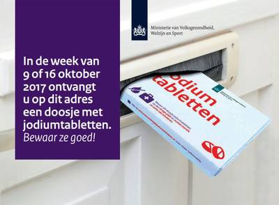 Ruim 1.2 miljoen huishoudens krijgen jodiumpillen tegen kernramp