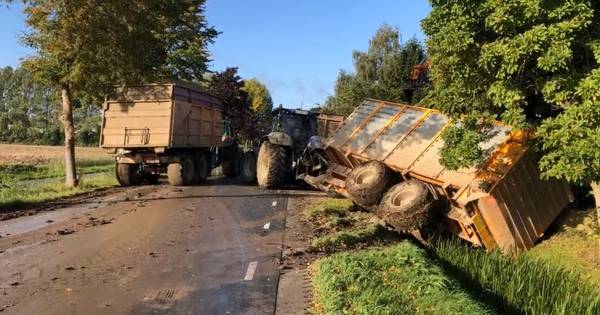 Aanhanger met mais gekanteld in Gameren | Bommelerwaard - BD.nl