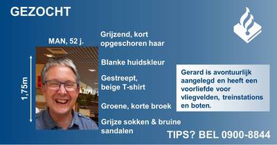 'Avontuurlijke treinfanaat' Gerard (52) al twee weken vermist, mogelijk gezien in Breda